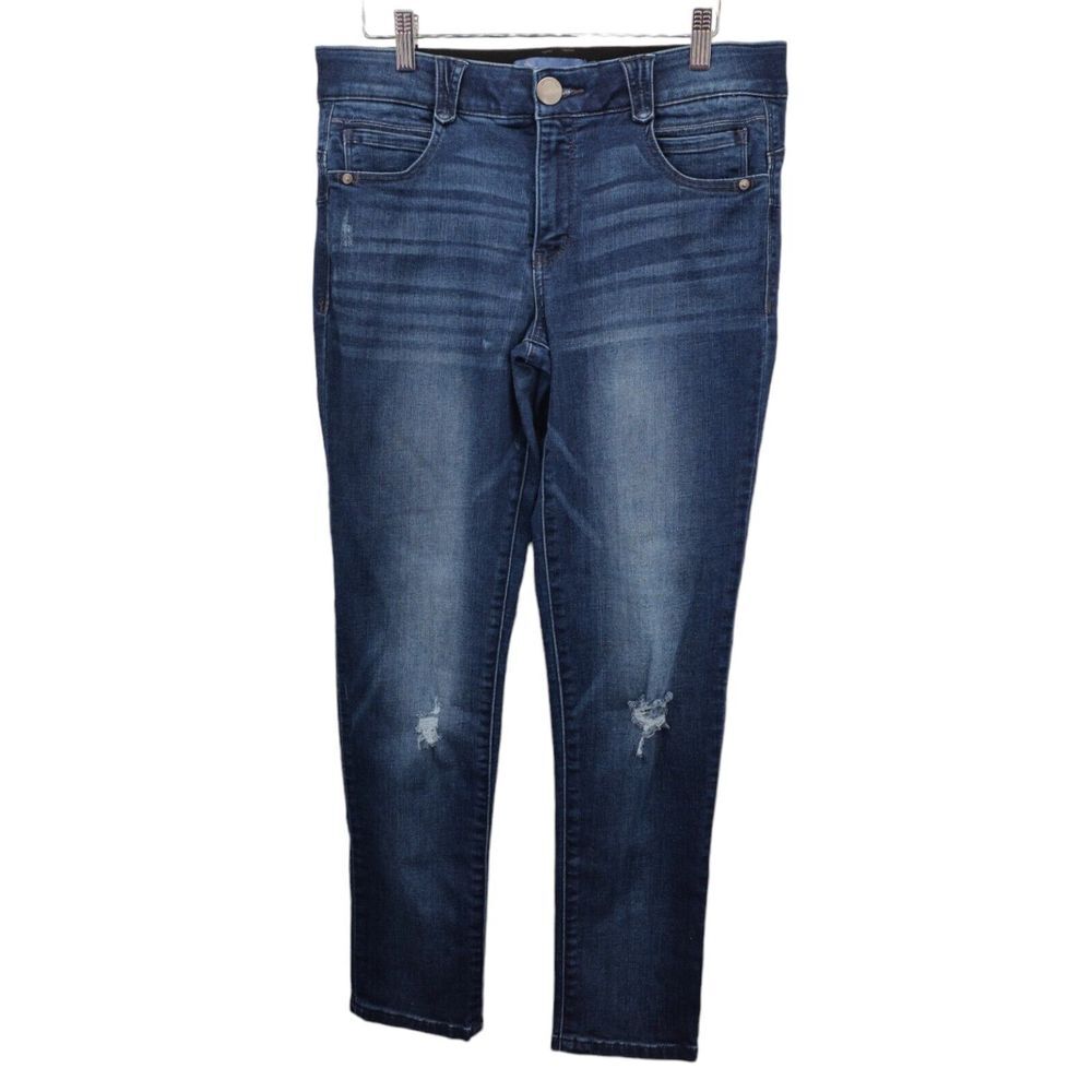 Democracy Jeans Size 8 Ankle Skimmer Ab Solution Blue Wash Denim Elastic Stretch